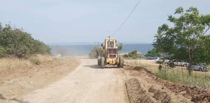 Enez – Sultaniçe Sahil yolu asfaltlanıyor