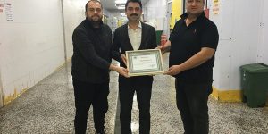 Enez Kaymakamı Muhammed Emin Tutal’dan Eserler Gıda’ya Teşekkür Belgesi..